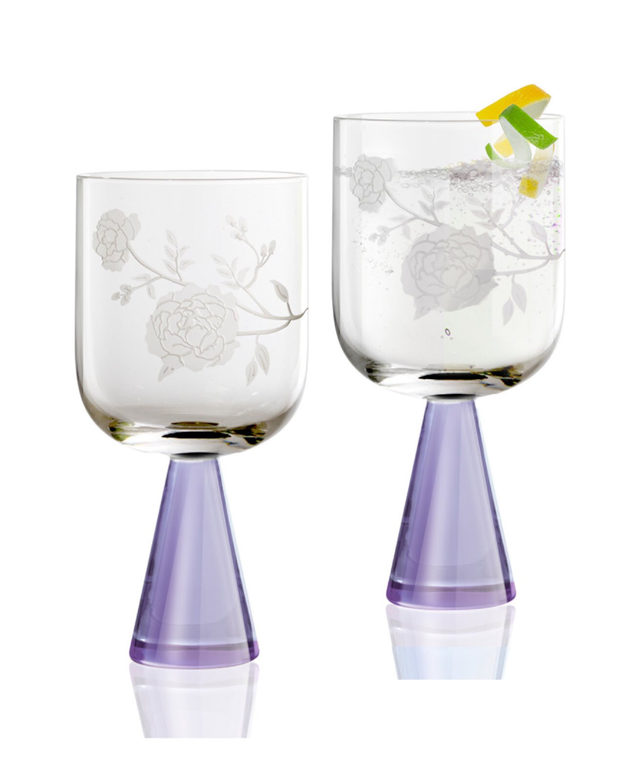 Peony Goblets, Set of 2 Qualia Glass