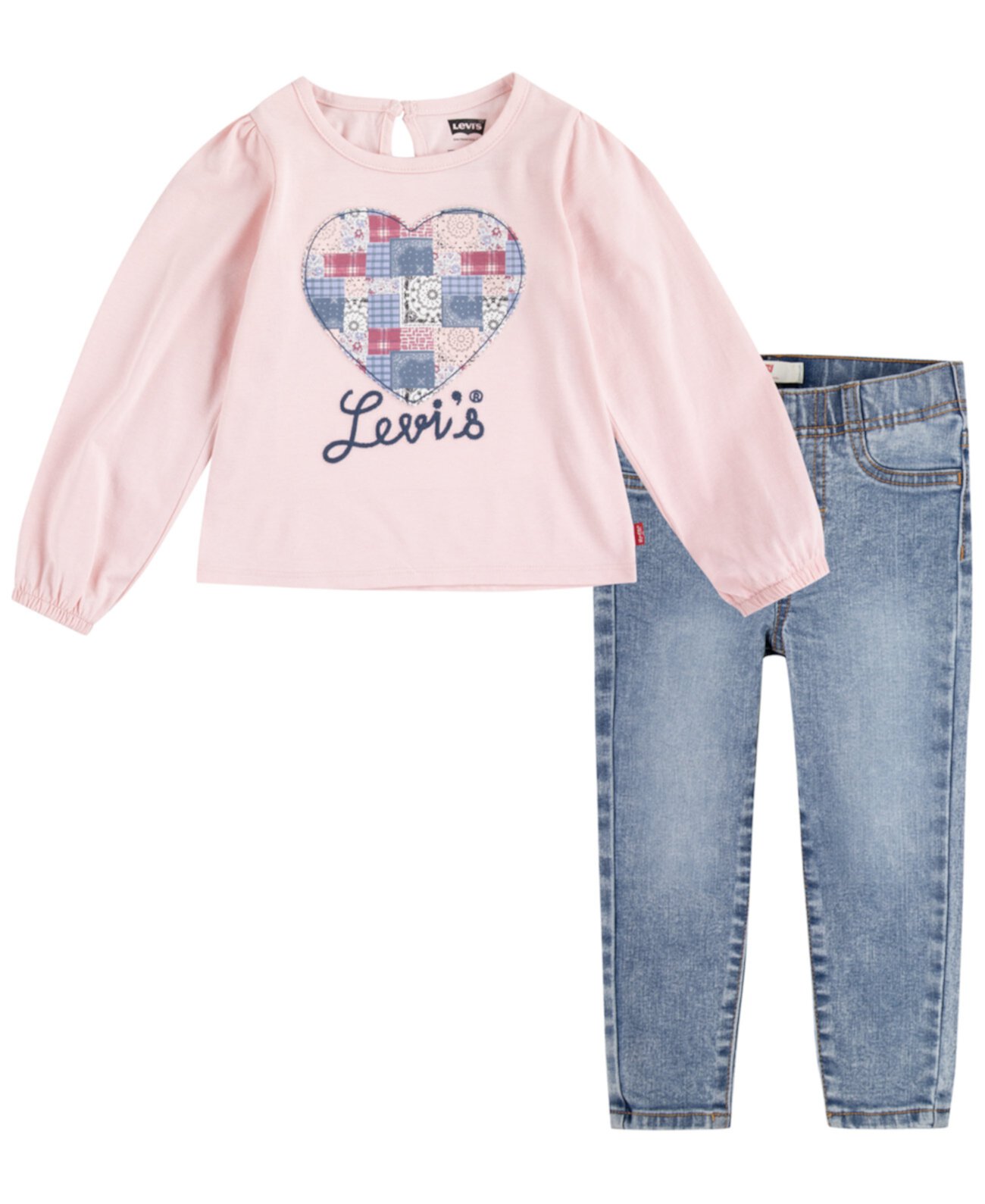 Детский Комплект Одежды Levi's® 2-Пiece Puff Sleeve Tee and Jeans Set Levi's®