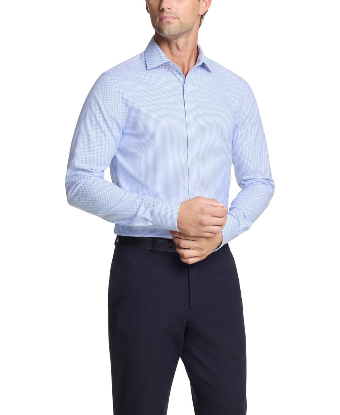 Мужская Классическая рубашка Tommy Hilfiger TH Flex Slim Fit Wrinkle Free Stretch Twill Tommy Hilfiger