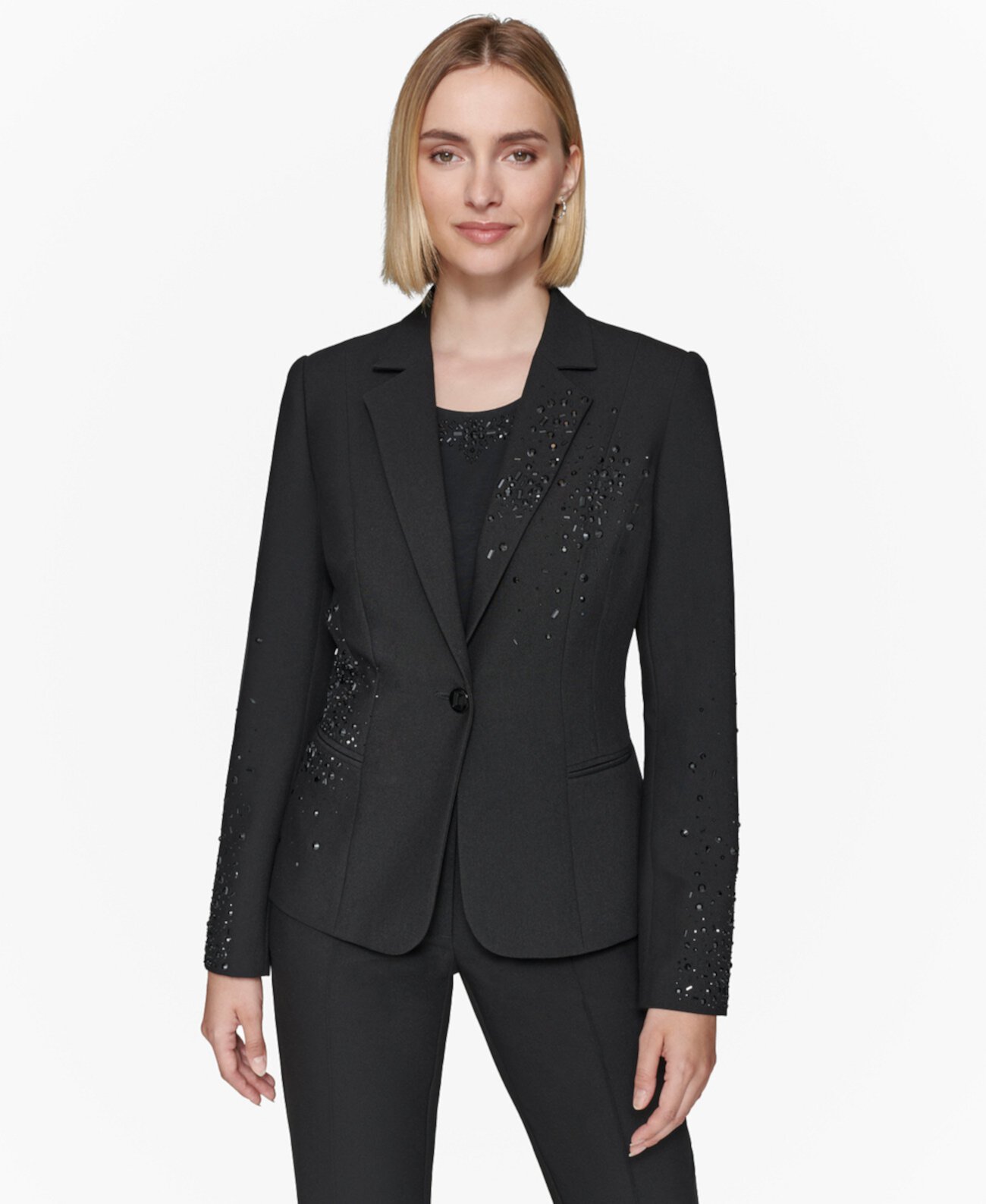 Women's Studded One-Button Blazer Karl Lagerfeld Paris