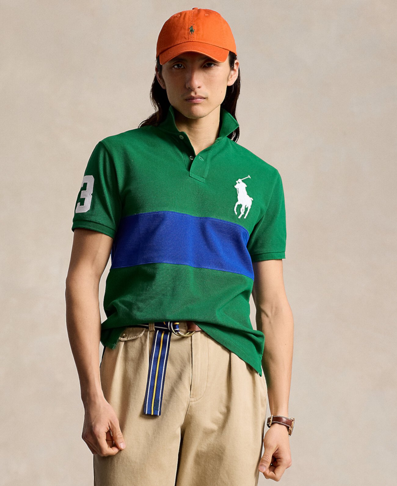 Мужская Повседневная рубашка Polo Ralph Lauren Custom Slim-Fit Big Pony Mesh Polo Ralph Lauren