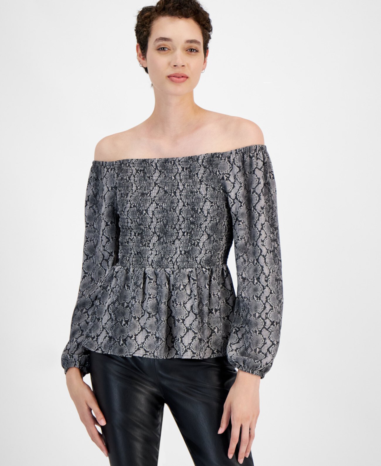 Женская Блузка Michael Kors Smocked Off-The-Shoulder Michael Kors