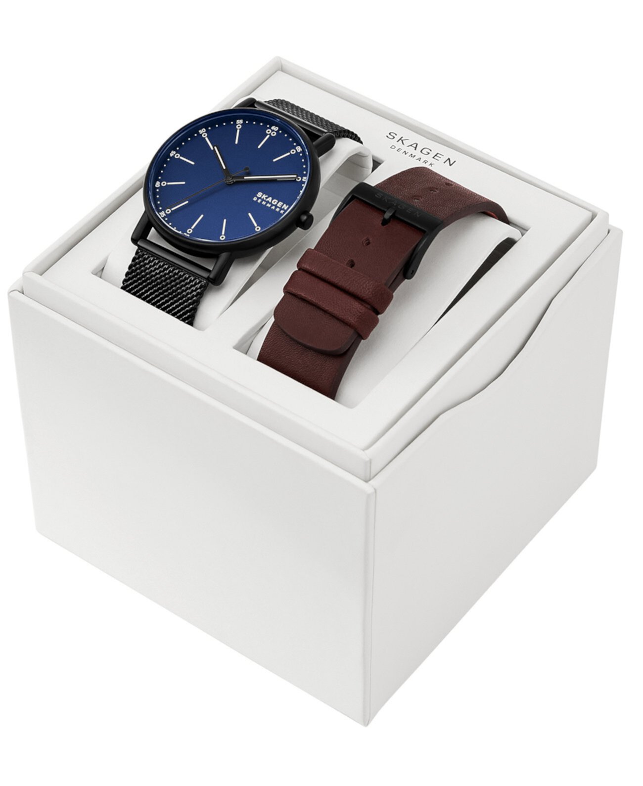 Мужские кварцевые часы Signatur из черной стали, 40 мм Skagen