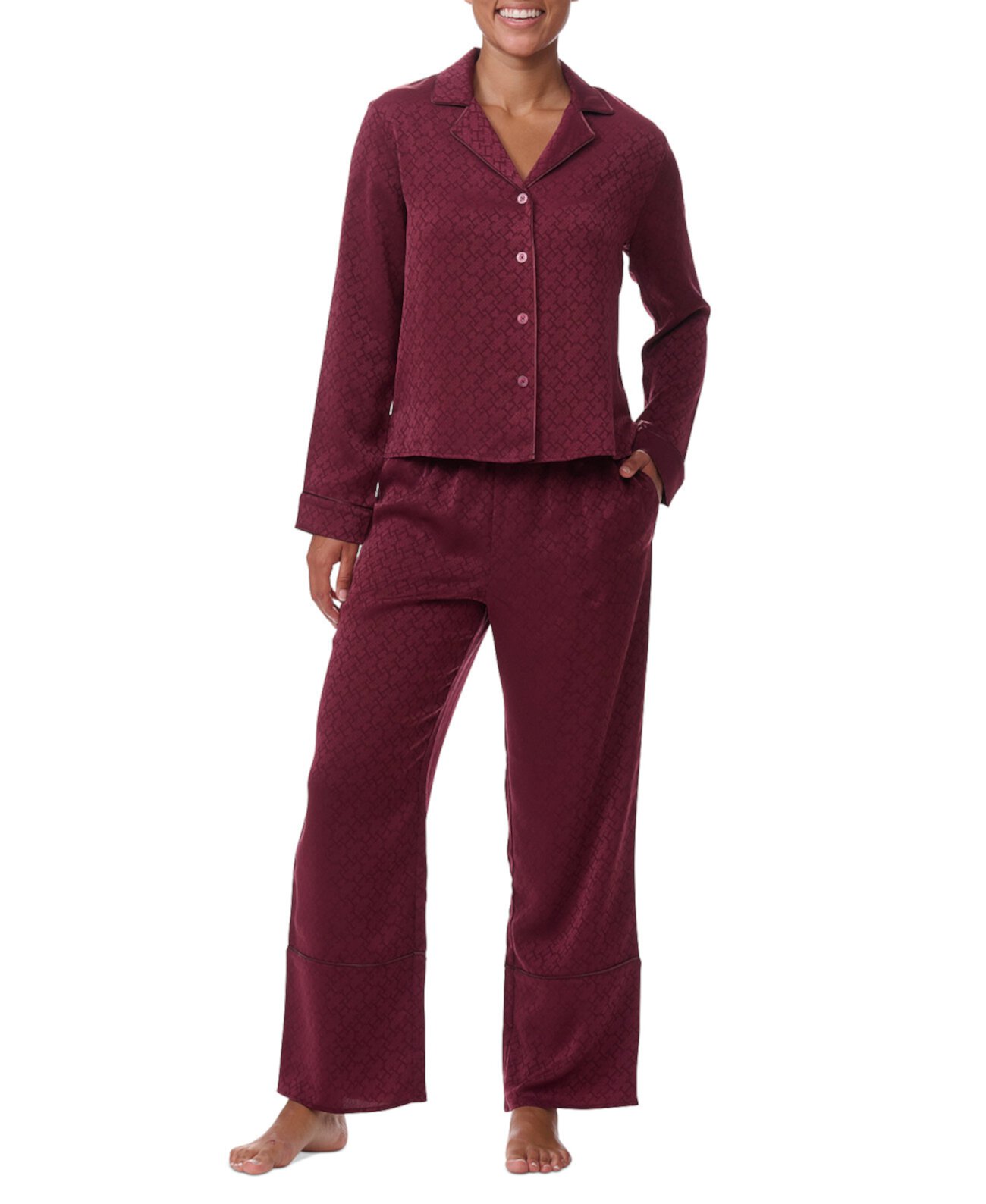 Женские Пижамы Tommy Hilfiger 2-Pc. Collared Pajamas Set Tommy Hilfiger