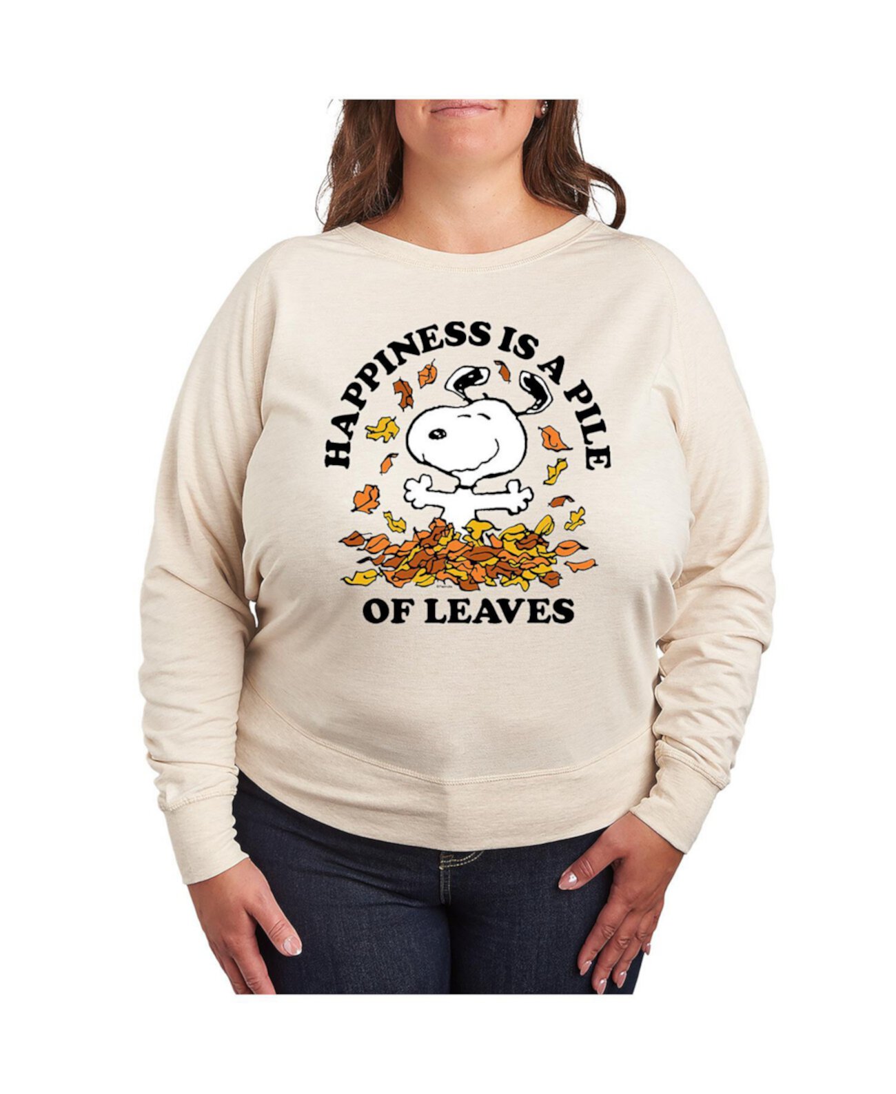 Женская Футболка Hybrid Apparel Plus Size Peanuts Fall Leaves Graphic Pullover Hybrid Apparel