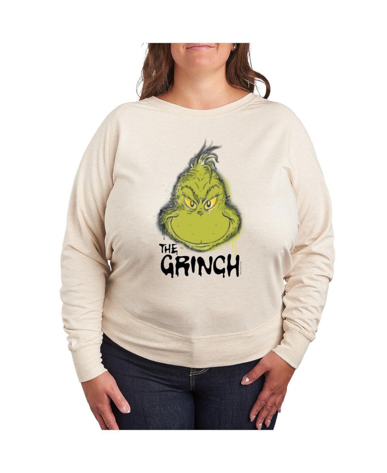 Женская Футболка Hybrid Apparel Plus Size Grinch Face Hybrid Apparel