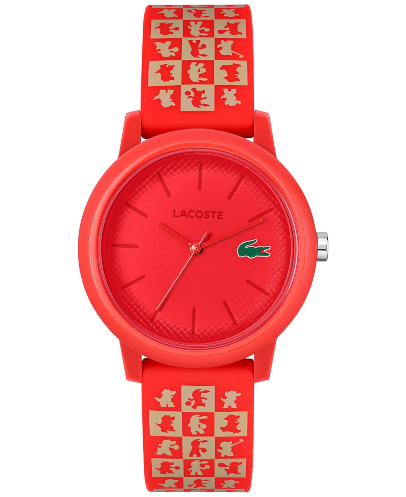 Смарт часы Lacoste 12.12 Китайский Новый год Красные силиконовые ремешок 36mm Lacoste