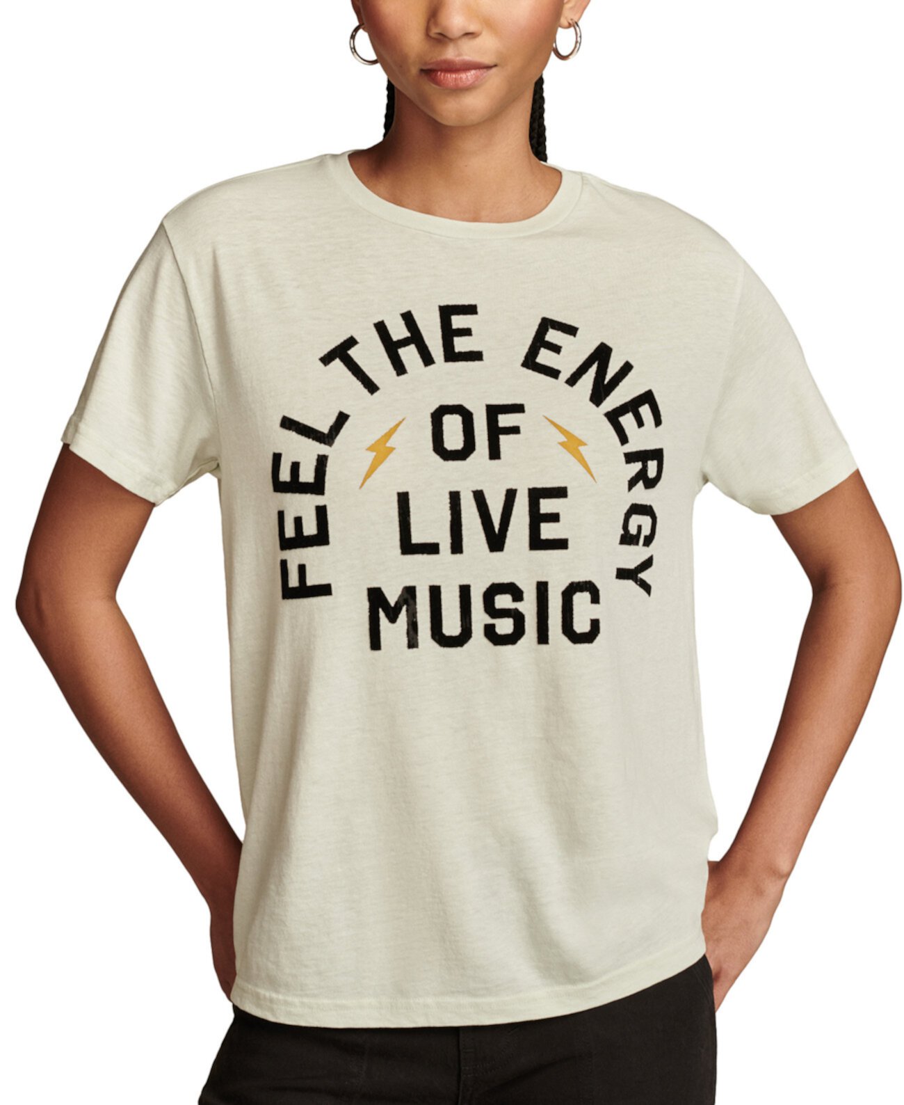 Женская Футболка Lucky Brand Feel The Energy Of Live Music Lucky Brand