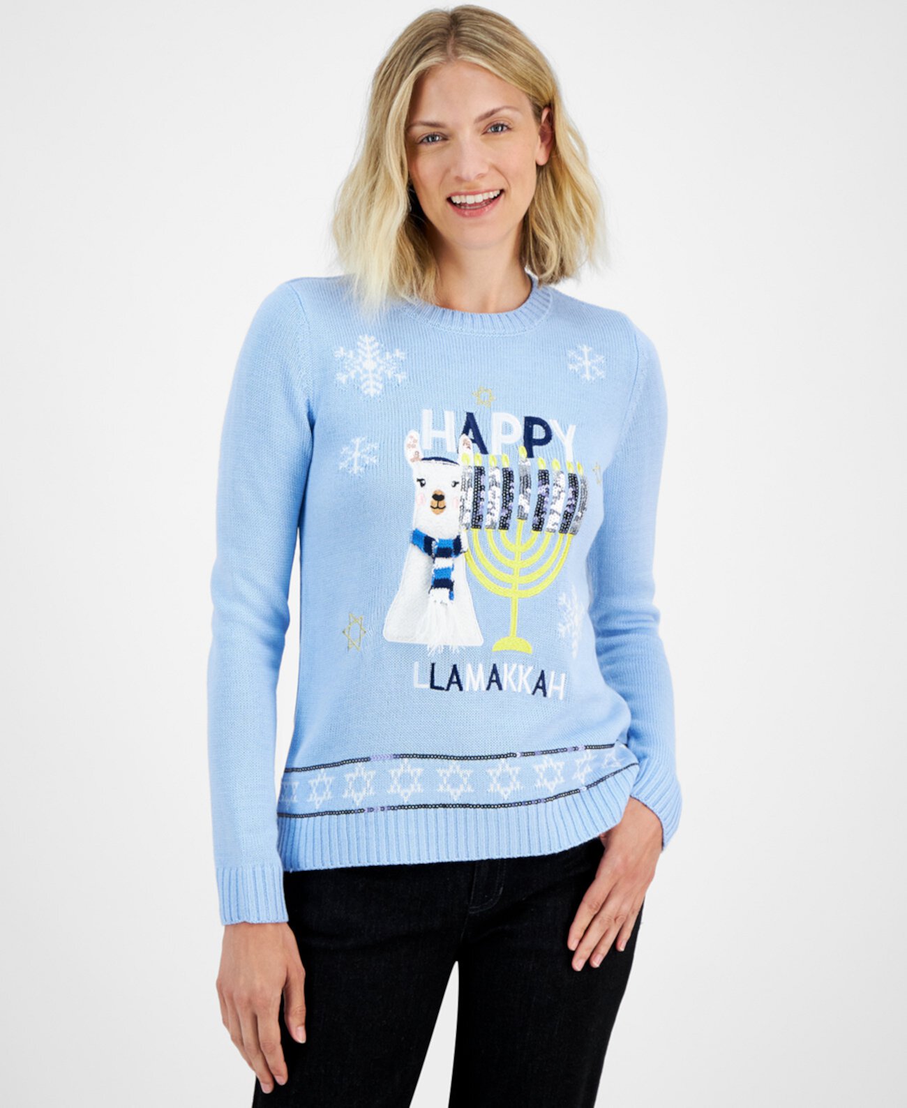 Women's Happy Llamakah Sweater, Created for Macy's Holiday Lane