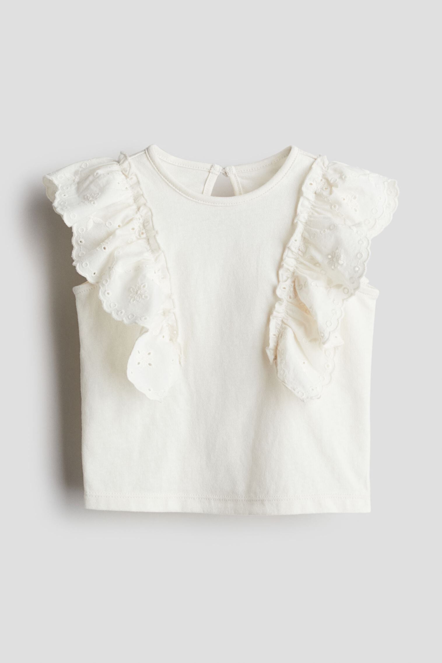  Блузка H&M Ruffle-trimmed Cotton Top H&M