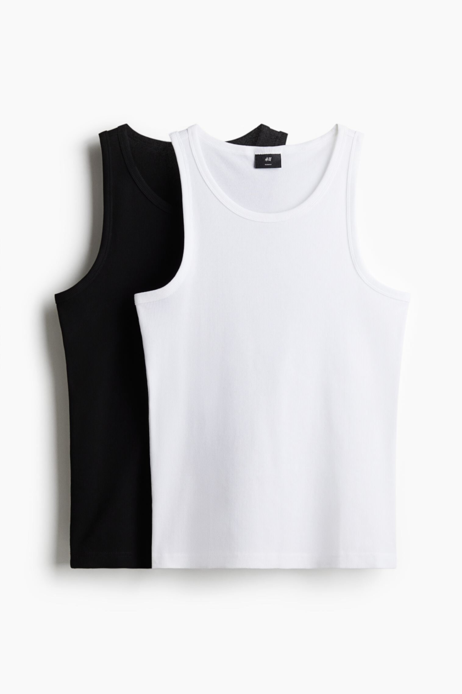 Мужская Футболка H&M 2-pack Slim Fit Ribbed H&M