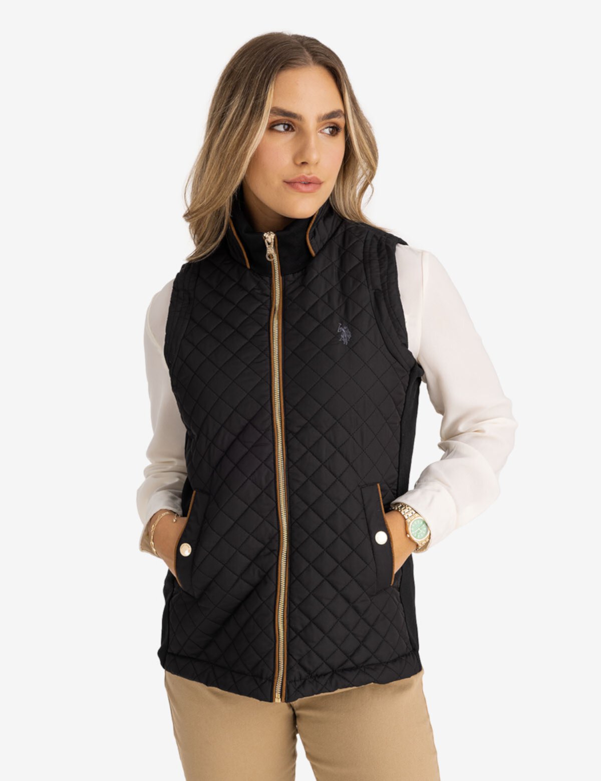 Женский Пуховой жилет U.S. POLO ASSN. SIDE KNIT QUILTED VEST U.S. Polo Assn.