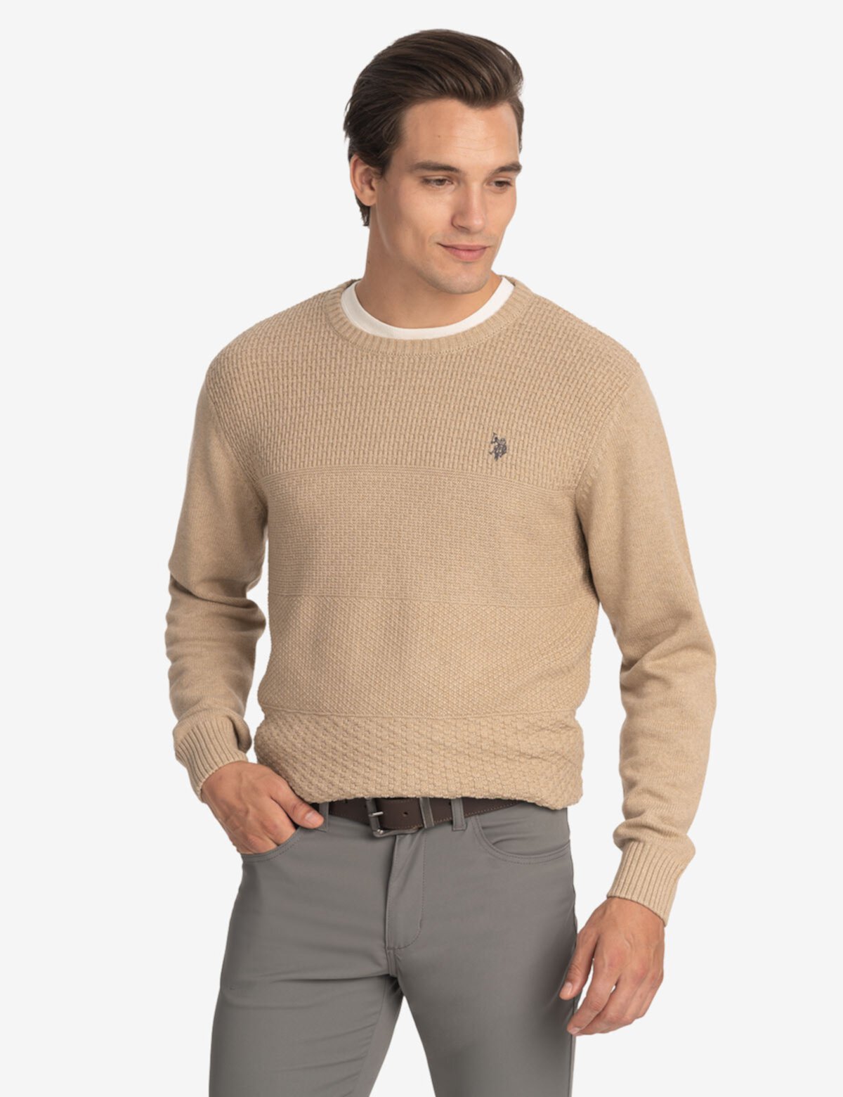 Мужской Свитер U.S. POLO ASSN. TEXTURED CREW NECK U.S. Polo Assn.