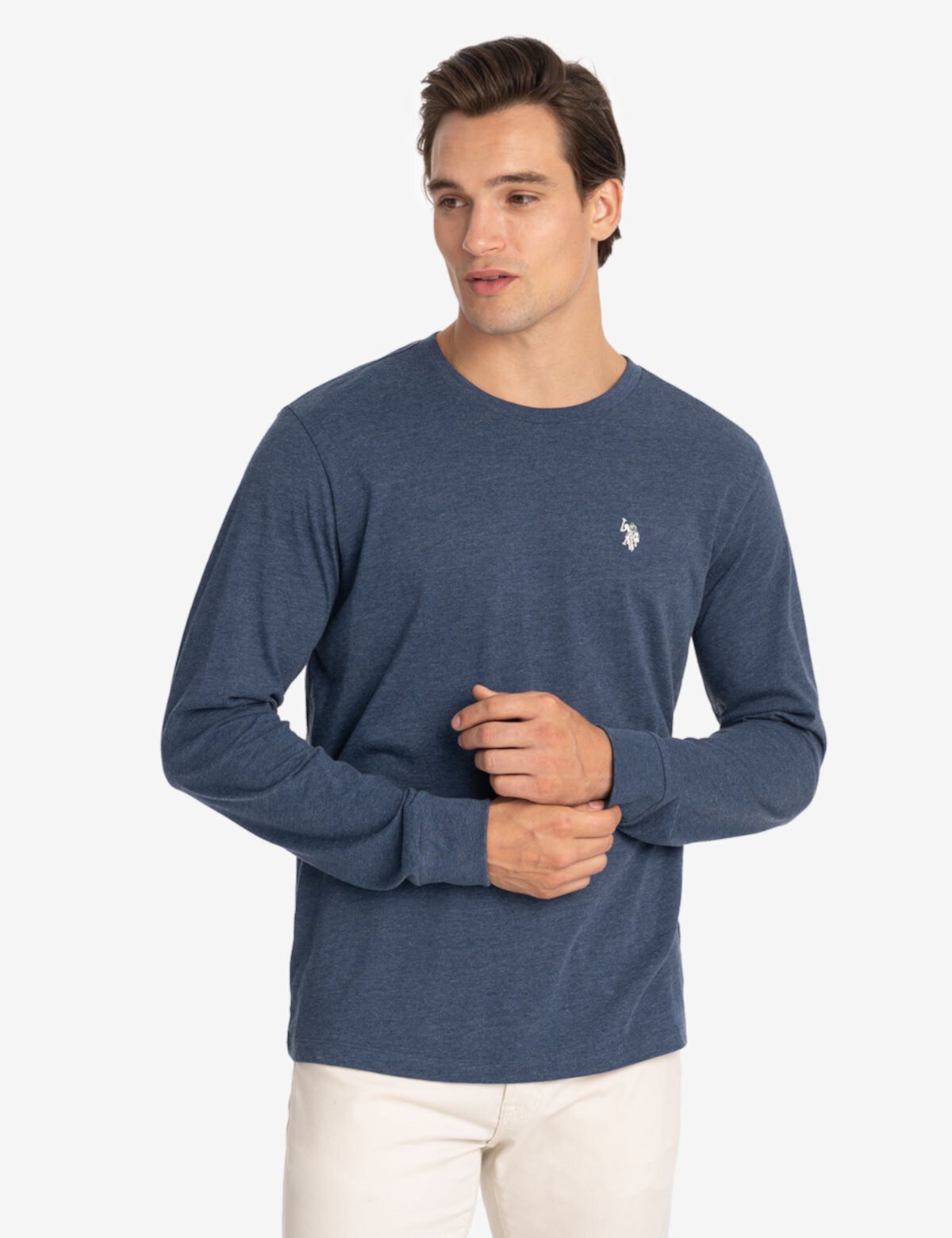 Мужская Повседневная рубашка U.S. POLO ASSN. LONG SLEEVE SOLID T-SHIRT U.S. POLO ASSN.