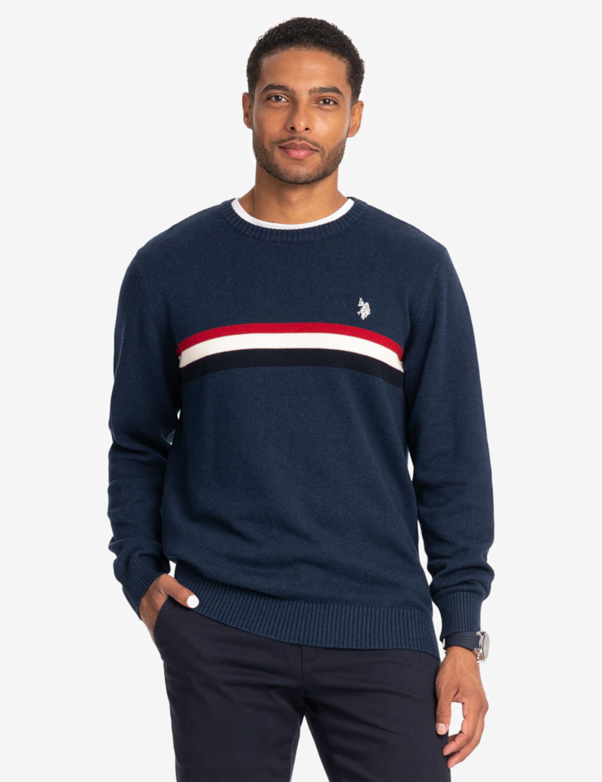 Мужской Свитер U.S. POLO ASSN. SIGNATURE STRIPE CREW NECK U.S. Polo Assn.