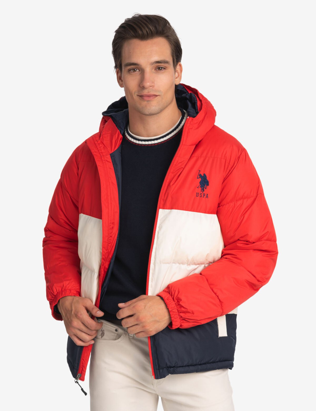 Мужская Повседневная куртка U.S. POLO ASSN. BIG LOGO TRI COLOR QUILTED U.S. POLO ASSN.