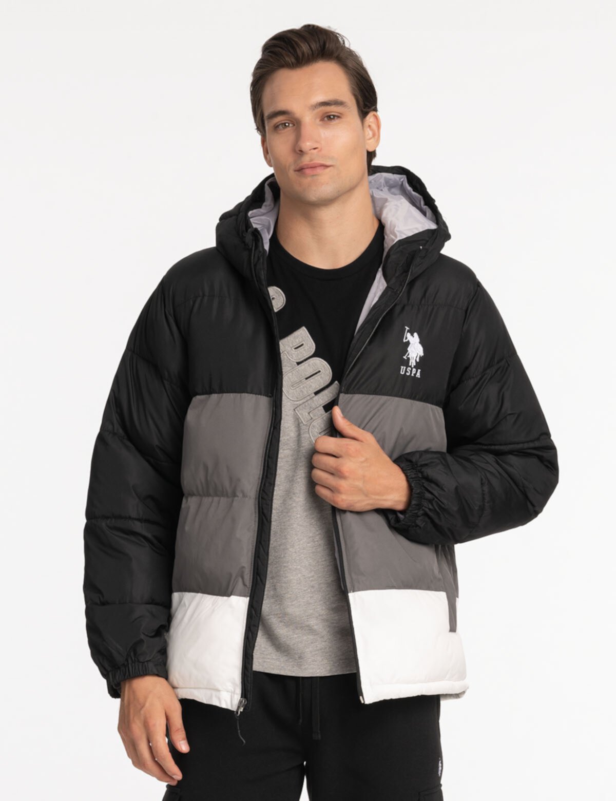 Мужская Повседневная куртка U.S. POLO ASSN. BIG LOGO TRI COLOR QUILTED U.S. POLO ASSN.