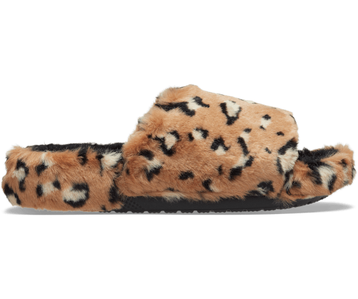 Унисекс Сандалии на плоской подошве Crocs Classic Leopard Fur Slide Crocs