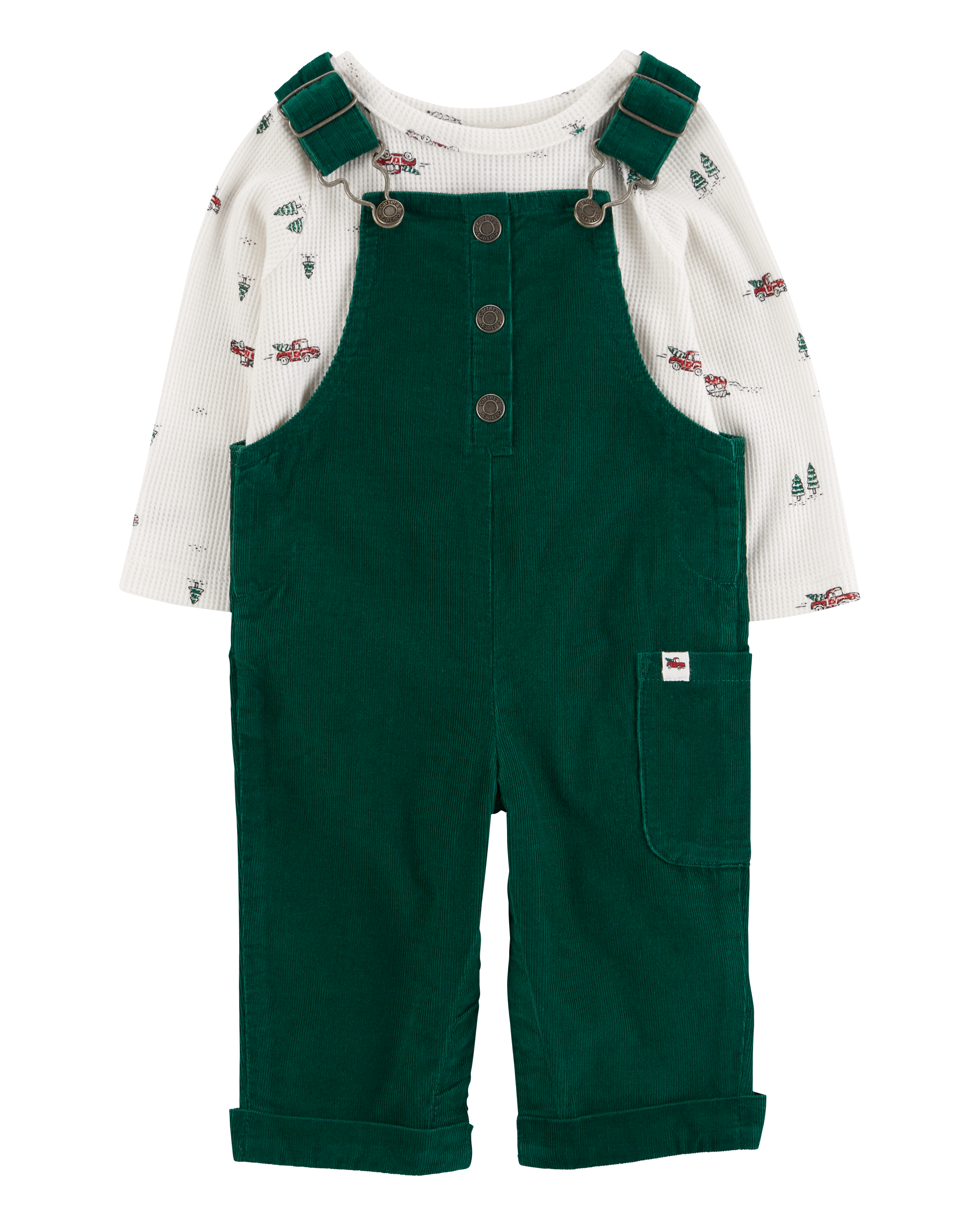 Детский Комплект Одежды Carter's Baby 2-Piece Holiday Thermal Tee & Corduroy Overalls Set Carter's