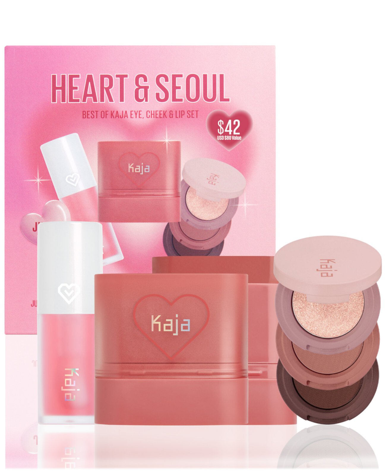 Набор для век, щек и губ Heart & Seoul: 3 продукта, ухаживающие и декоративные Kaja