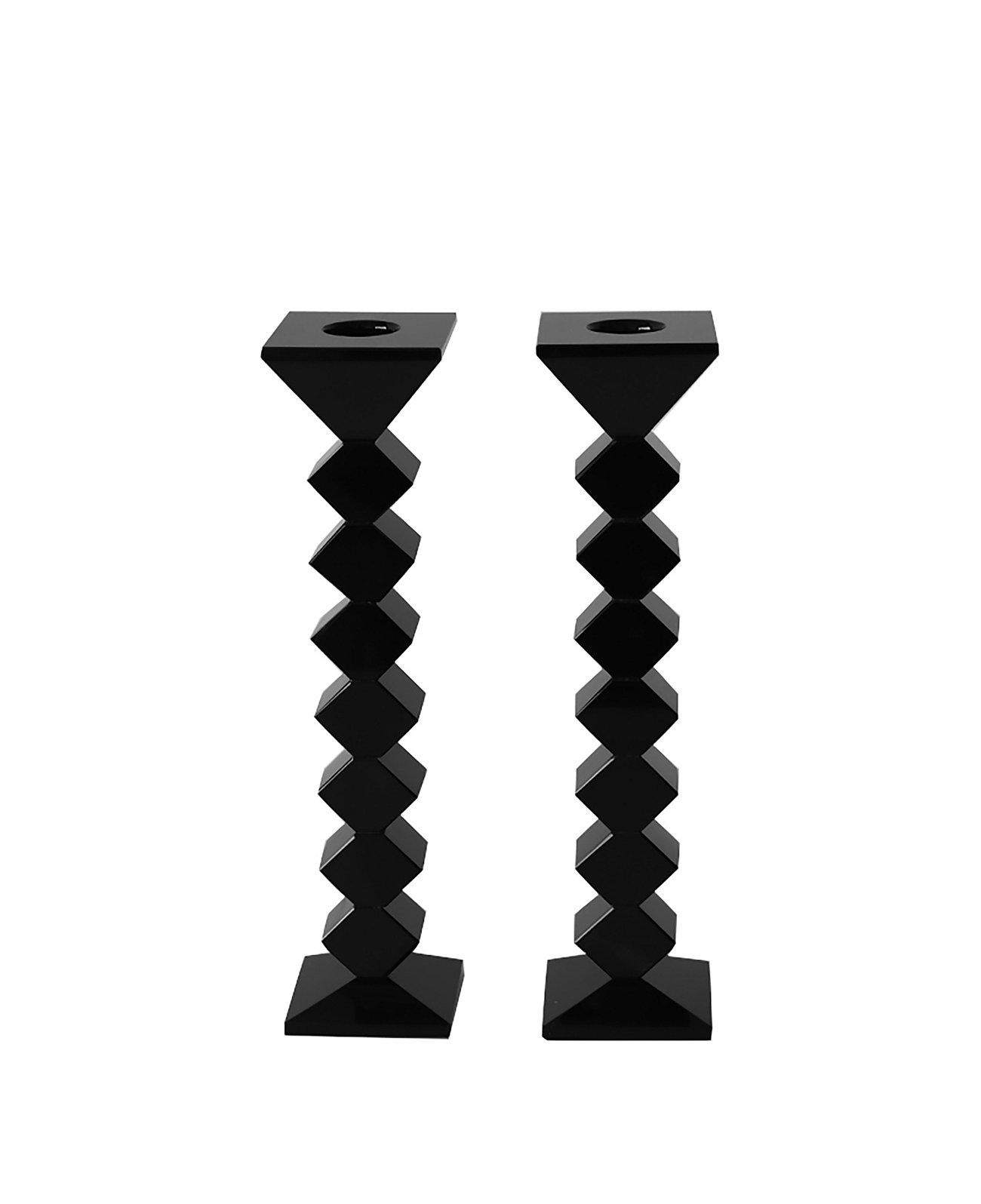 8" Zig Zag Crystal Candlesticks, Set of 2 Lainy Home