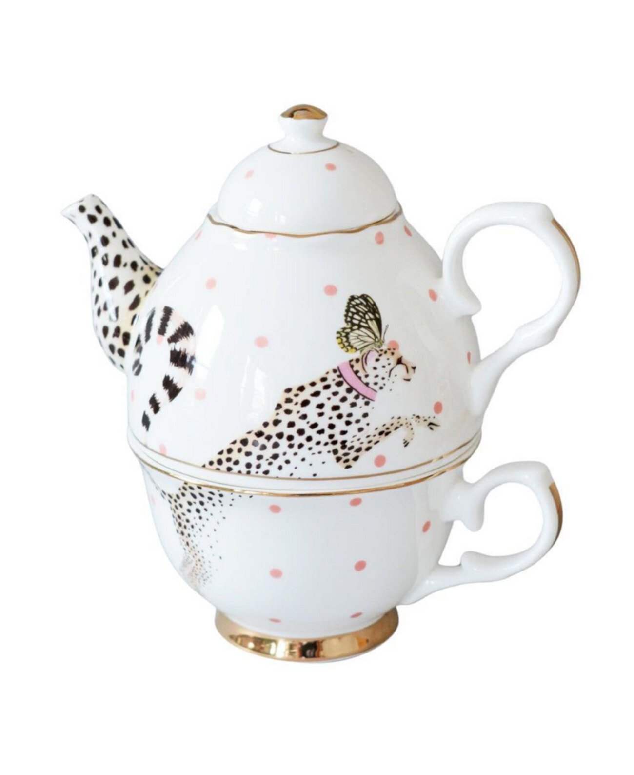 Cheeky Cheetah Tea for One Set Yvonne Ellen