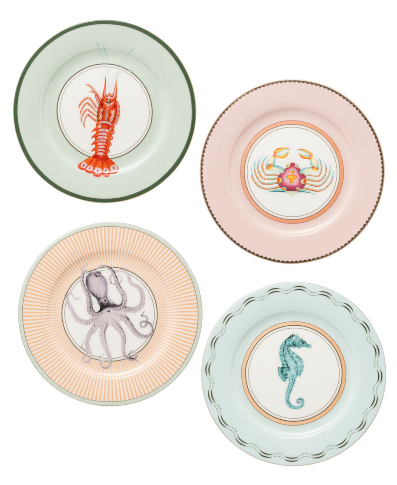 Under the Sea Dinner Plates, Set of 4 Yvonne Ellen