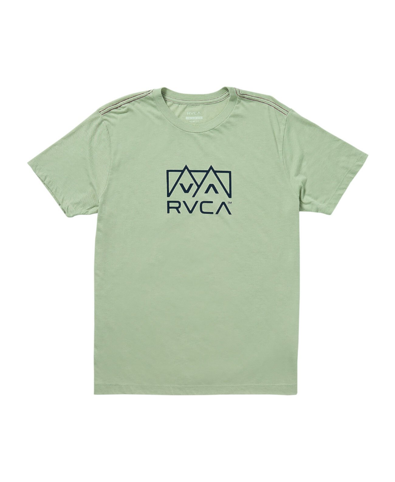 Мужская футболка с коротким рукавом RVCA Peaks, хлопок-полиэстер, облегающий крой Rvca