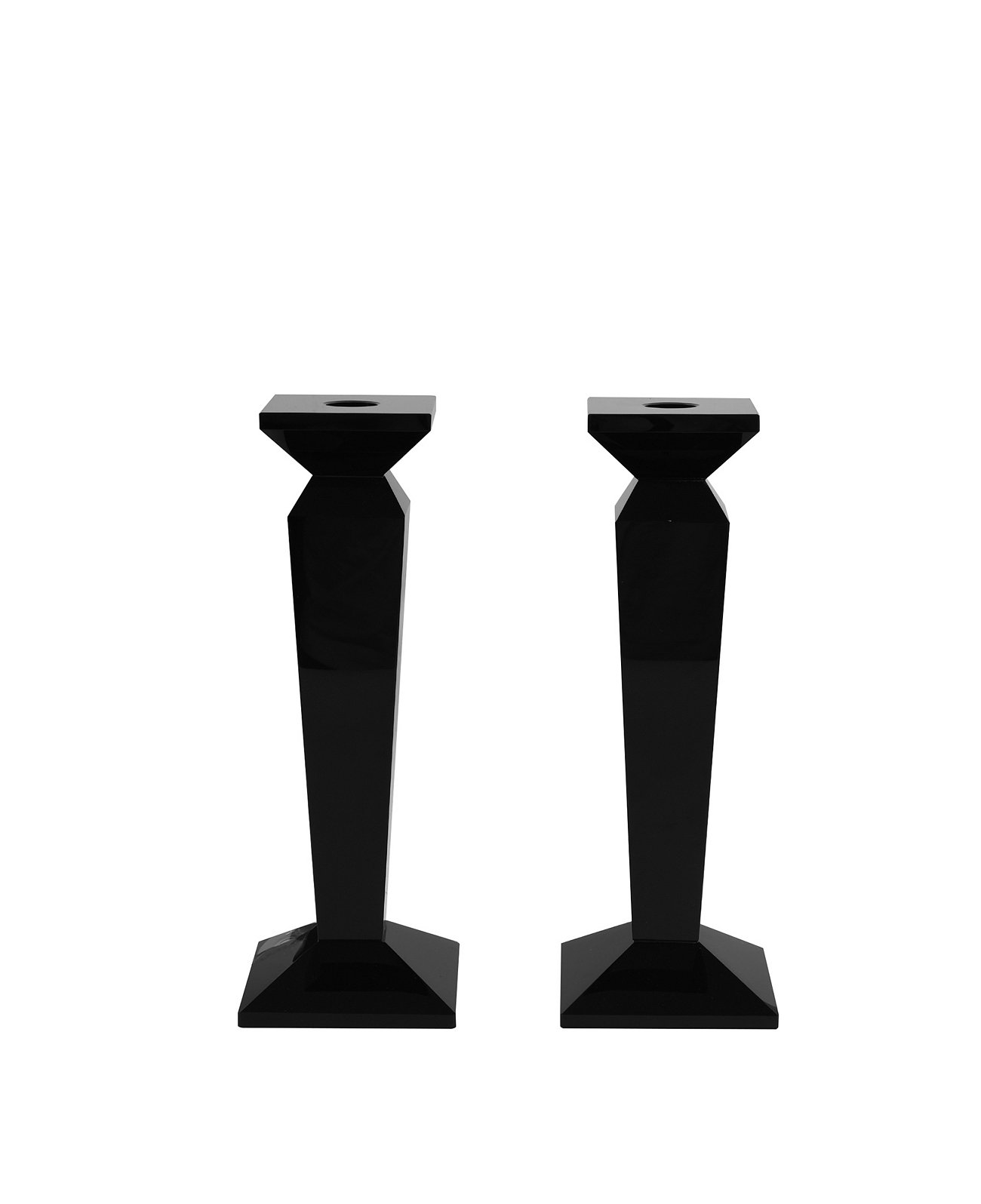 Pair of 1" Sleek Solid Crystal Candlesticks, Set of 2 Lainy Home