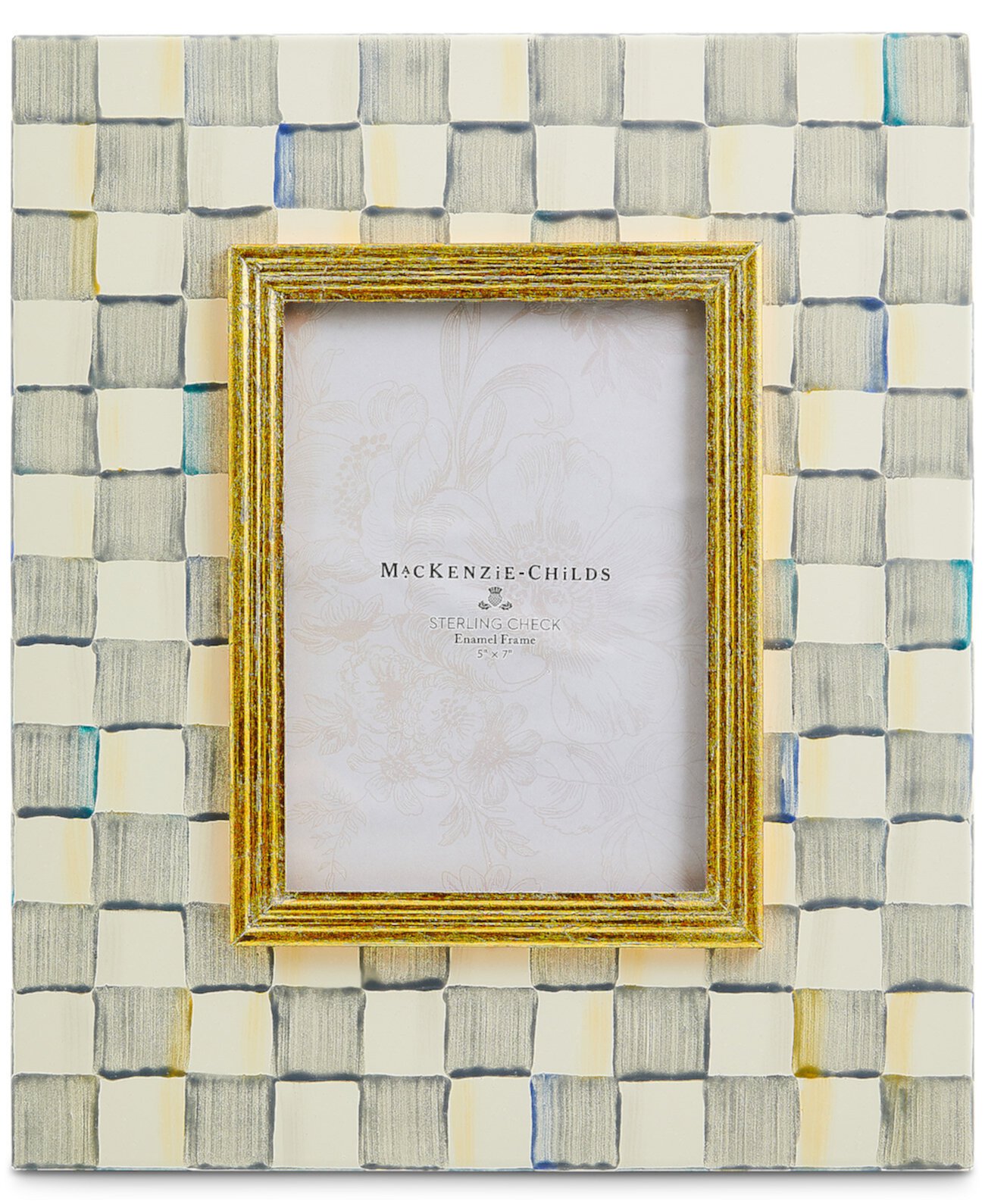 Sterling Check Picture Frame, 5" x 7" MacKenzie-Childs