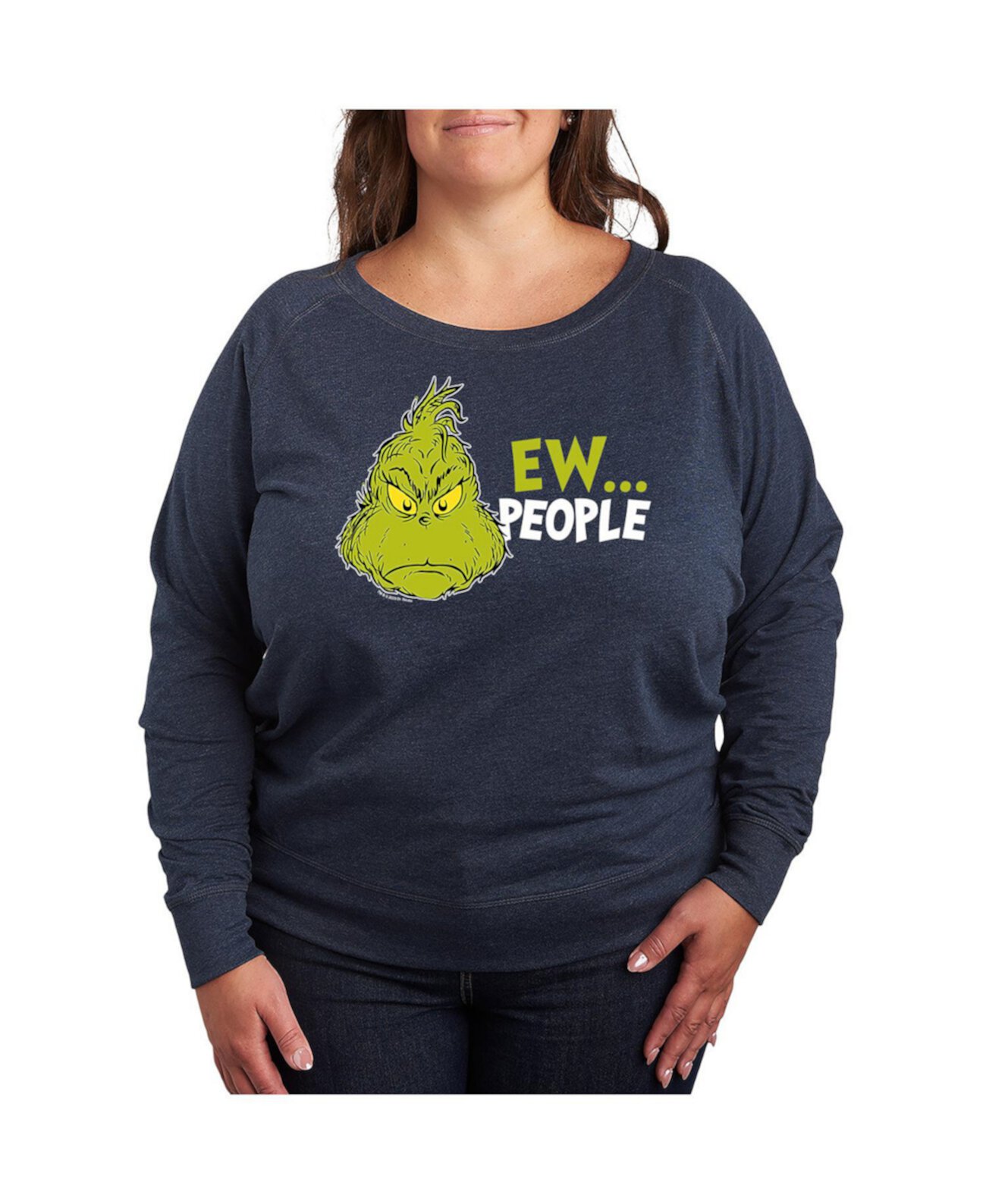 Женская Футболка Hybrid Apparel Plus Size Grinch Ew People Hybrid Apparel