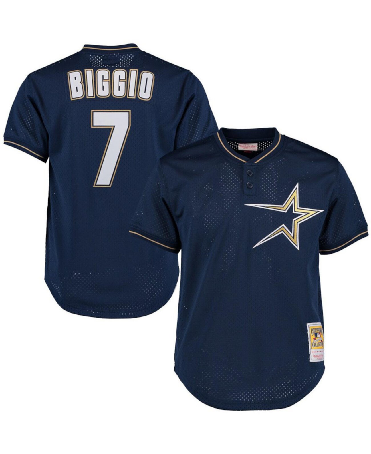 Мужская Джерси Mitchell & Ness Craig Biggio Navy Houston Astros Cooperstown Collection Mitchell & Ness