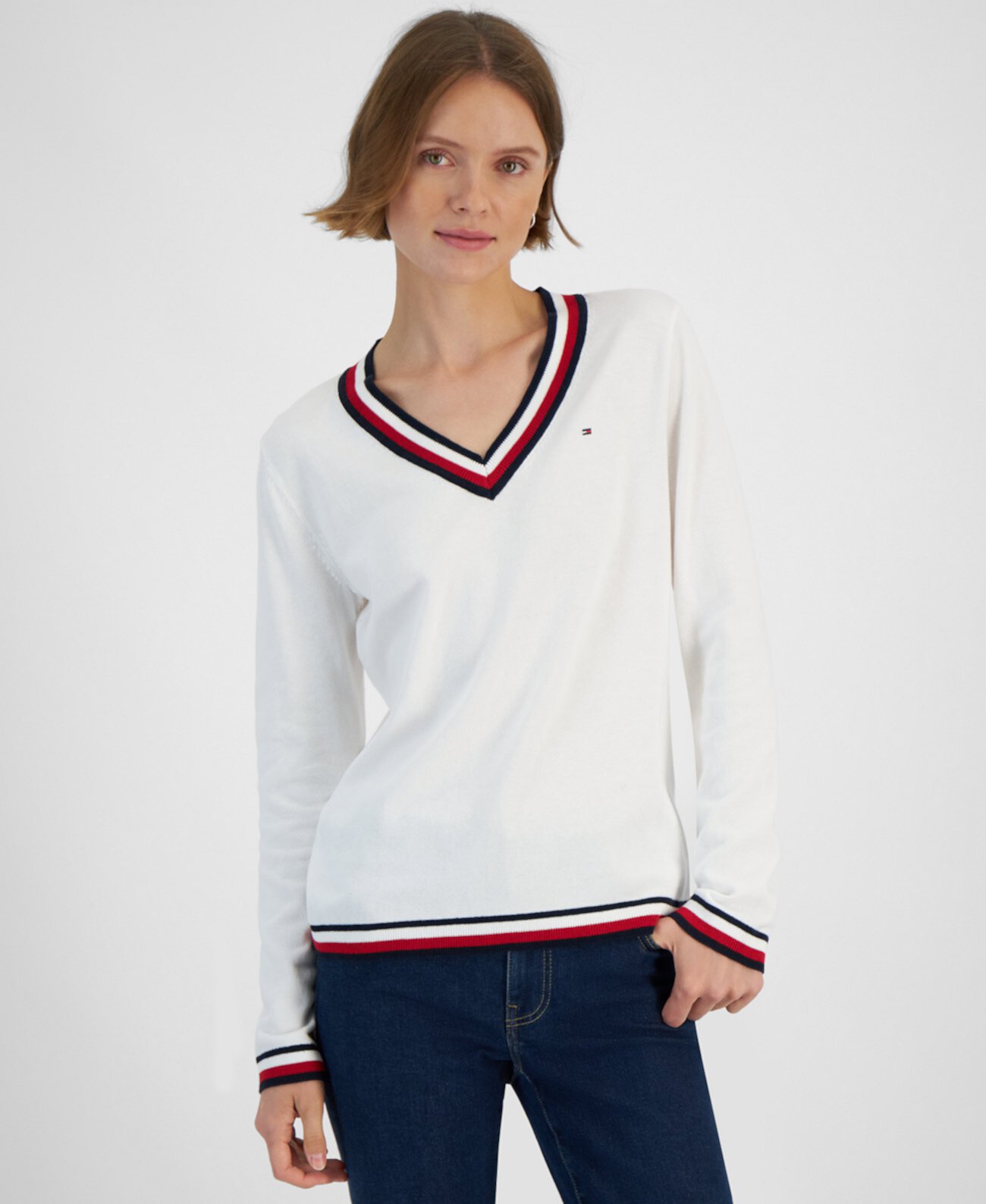 Женский Пуловер Tommy Hilfiger с Контрастной Окантовкой Tommy Hilfiger