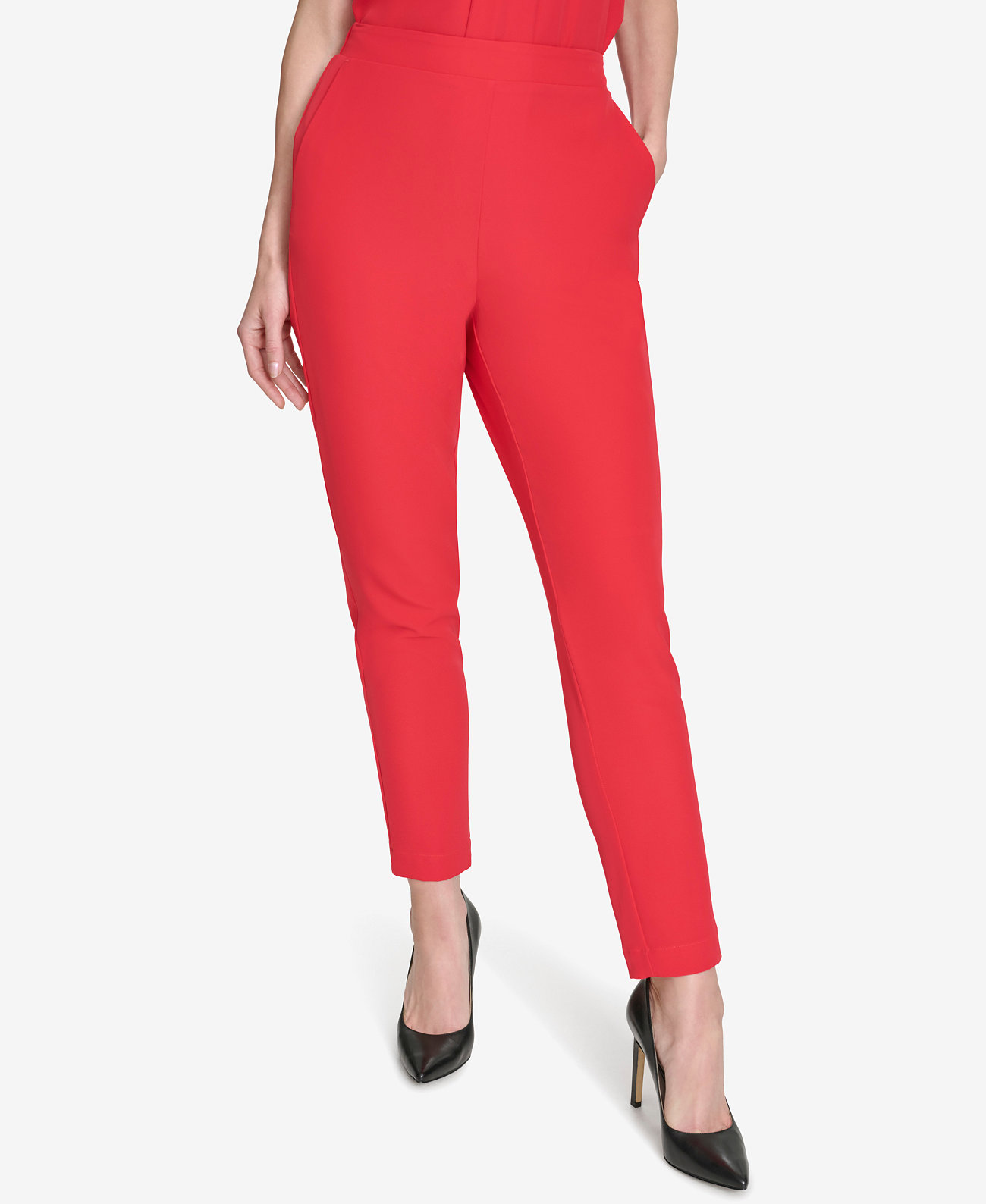 Женские Укороченные брюки Halston Mid-Rise Skinny-Leg Halston