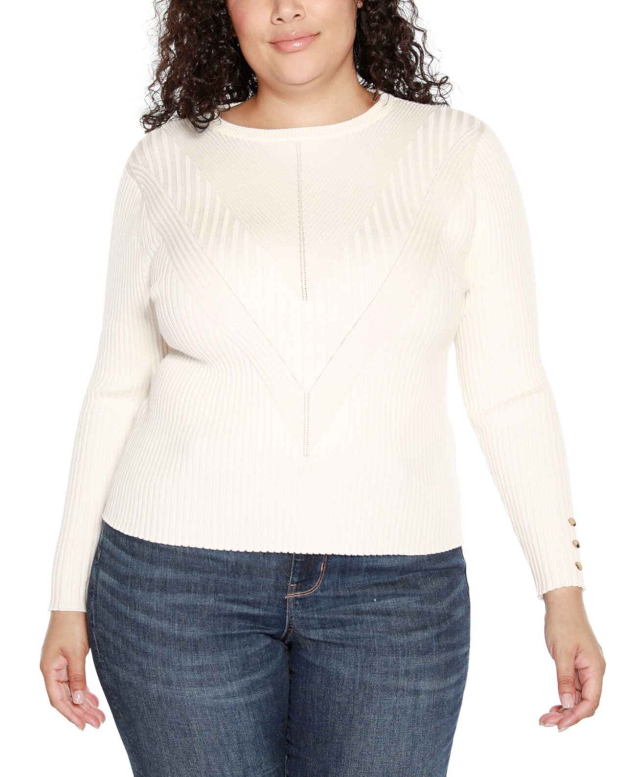 Женский Пуловер Belldini Plus Size Mixed-Rib Belldini