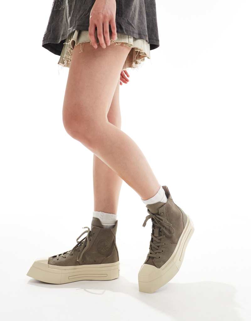 Converse Chuck 70 De Luxe squared platform sneakers in brown Converse