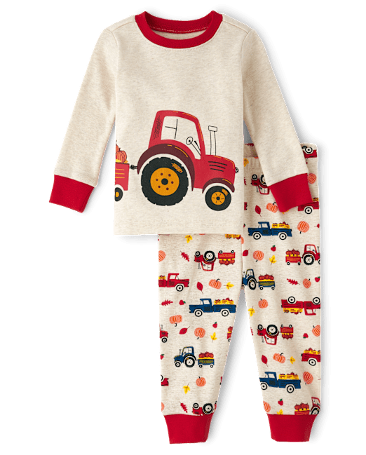 Унисекс Детские Пижамы The Children`s Place Tractor Snug Fit Cotton The Children`s Place