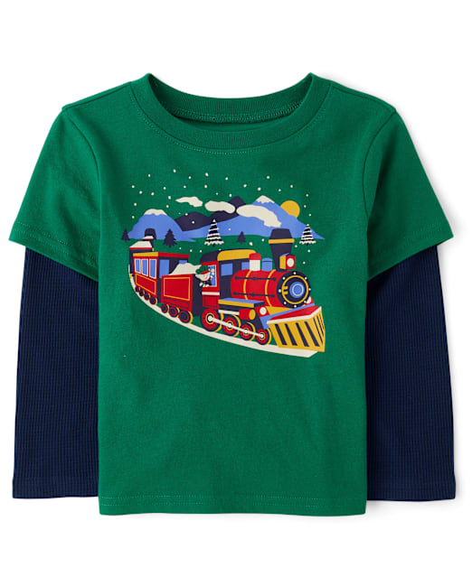 Мужская Футболка The Children`s Place Train Layered Top The Children`s Place