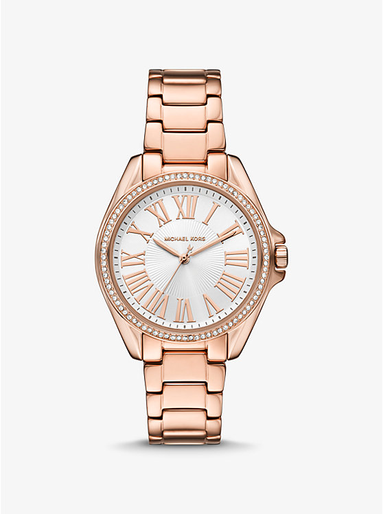 Механические часы Michael Kors Kaycie Pavé в розовом золоте Michael Kors