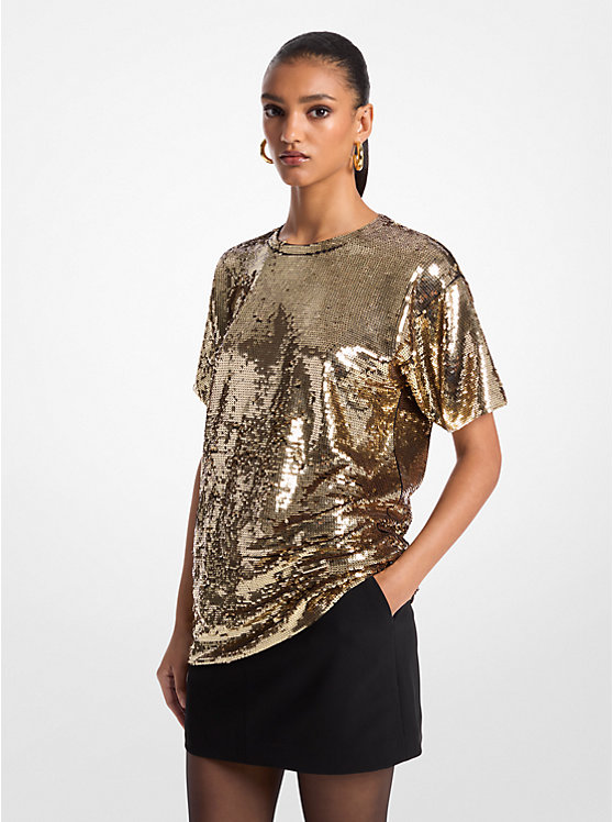 Женская Футболка Michael Kors Sequined Jersey Oversized Michael Kors