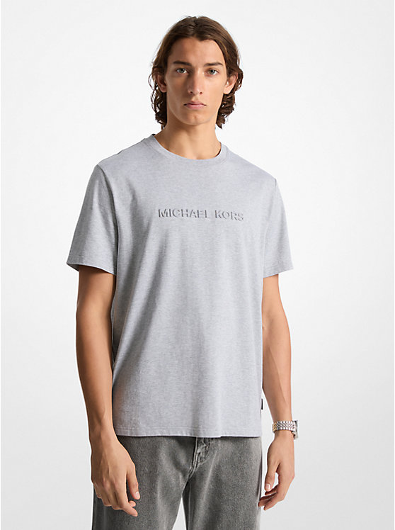 Мужская Футболка Michael Kors Logo Embossed Cotton Michael Kors Mens