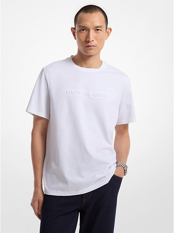 Мужская Футболка Michael Kors Logo Embossed Cotton Michael Kors Mens