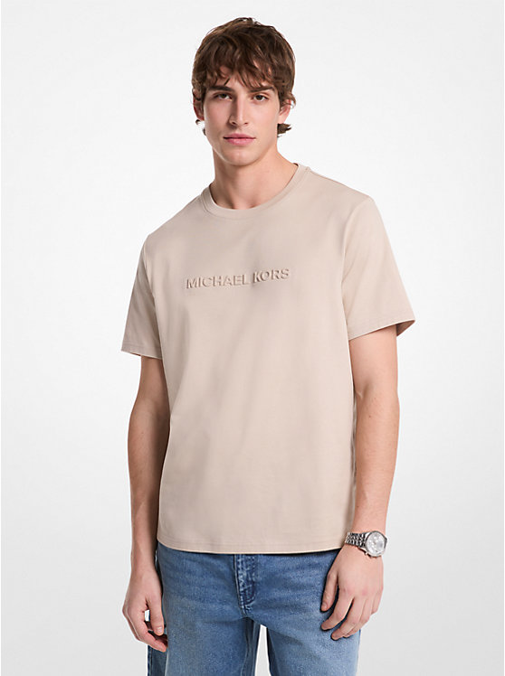 Мужская Футболка Michael Kors Logo Embossed Cotton Michael Kors Mens