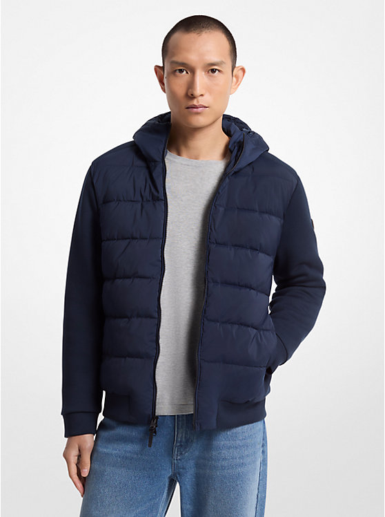 Мужской Пуховик Michael Kors Quilted Mixed-Media Hooded Jacket Michael Kors