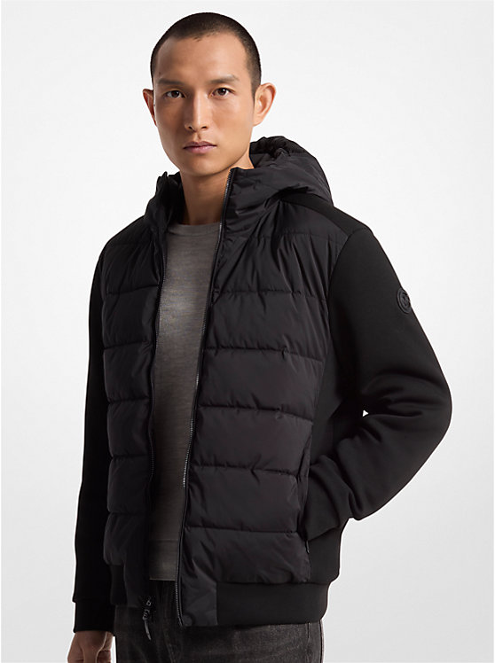 Мужской Пуховик Michael Kors Quilted Mixed-Media Hooded Jacket Michael Kors