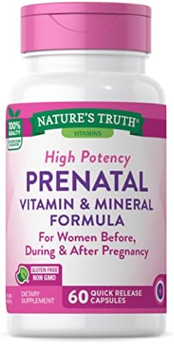 Nature's Truth Prenatal Vitamins with Folic Acid | 60 Capsules (Капсулы) | Non-GMO & Gluten Free Supplement Pack of 2 Nature's Truth