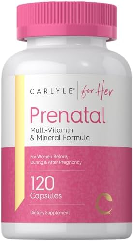 Carlyle Prenatal Vitamins for Women | 120 Capsules (Капсулы) | Multivitamin and Mineral Formula with Folic Acid | Non-GMO and Gluten Free Supplement | for Her Carlyle