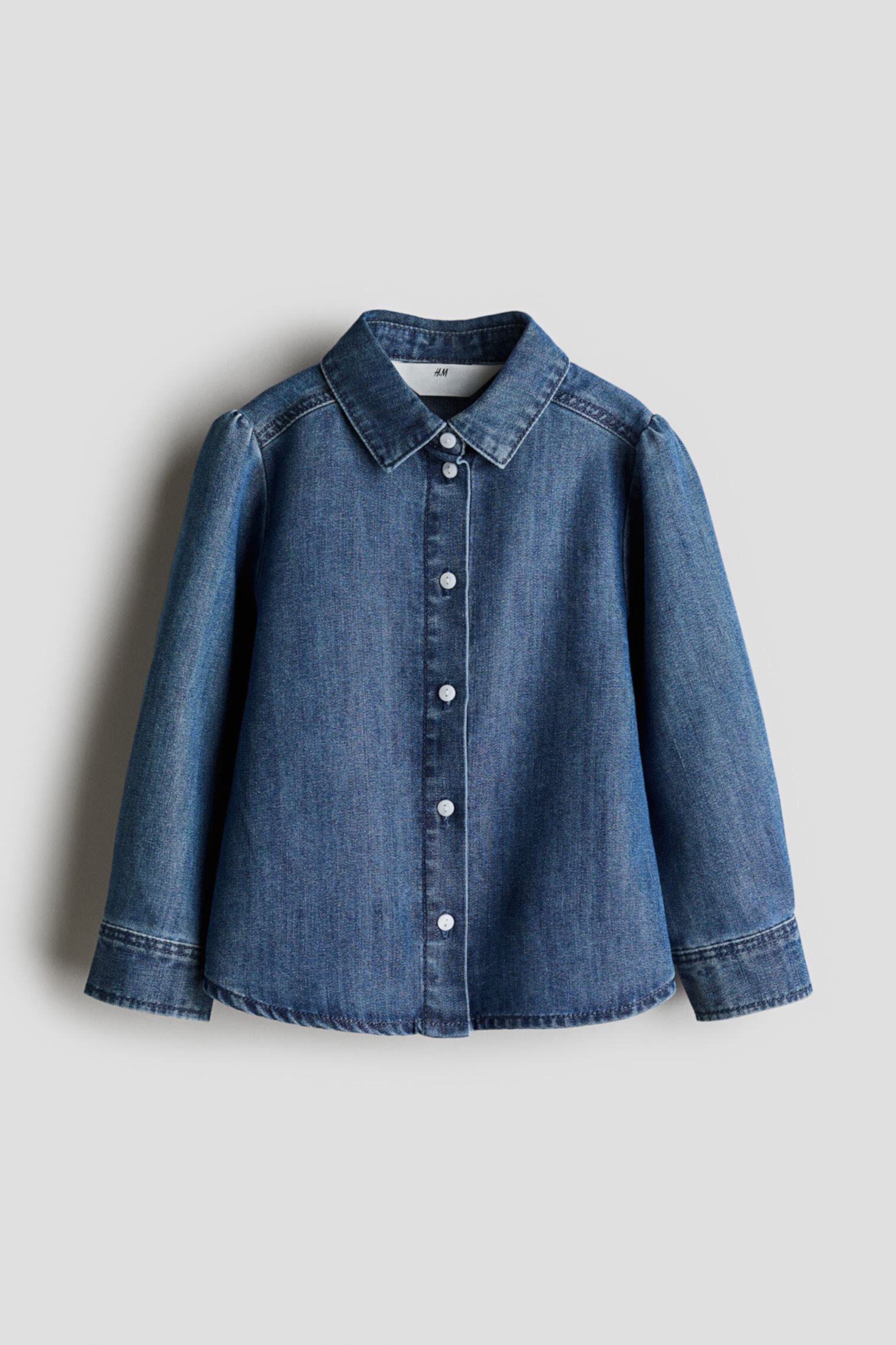  Блузка H&M Puff-Sleeved Denim H&M