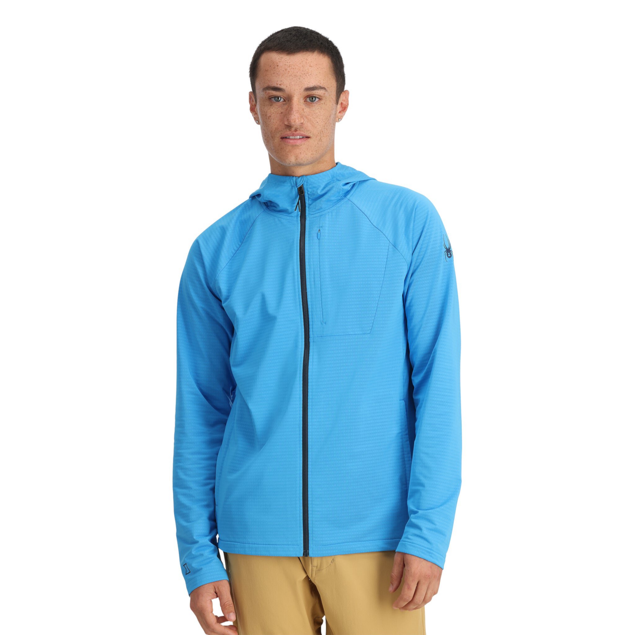 Mens Gridweb Hoodie - Aether Blue Spyder