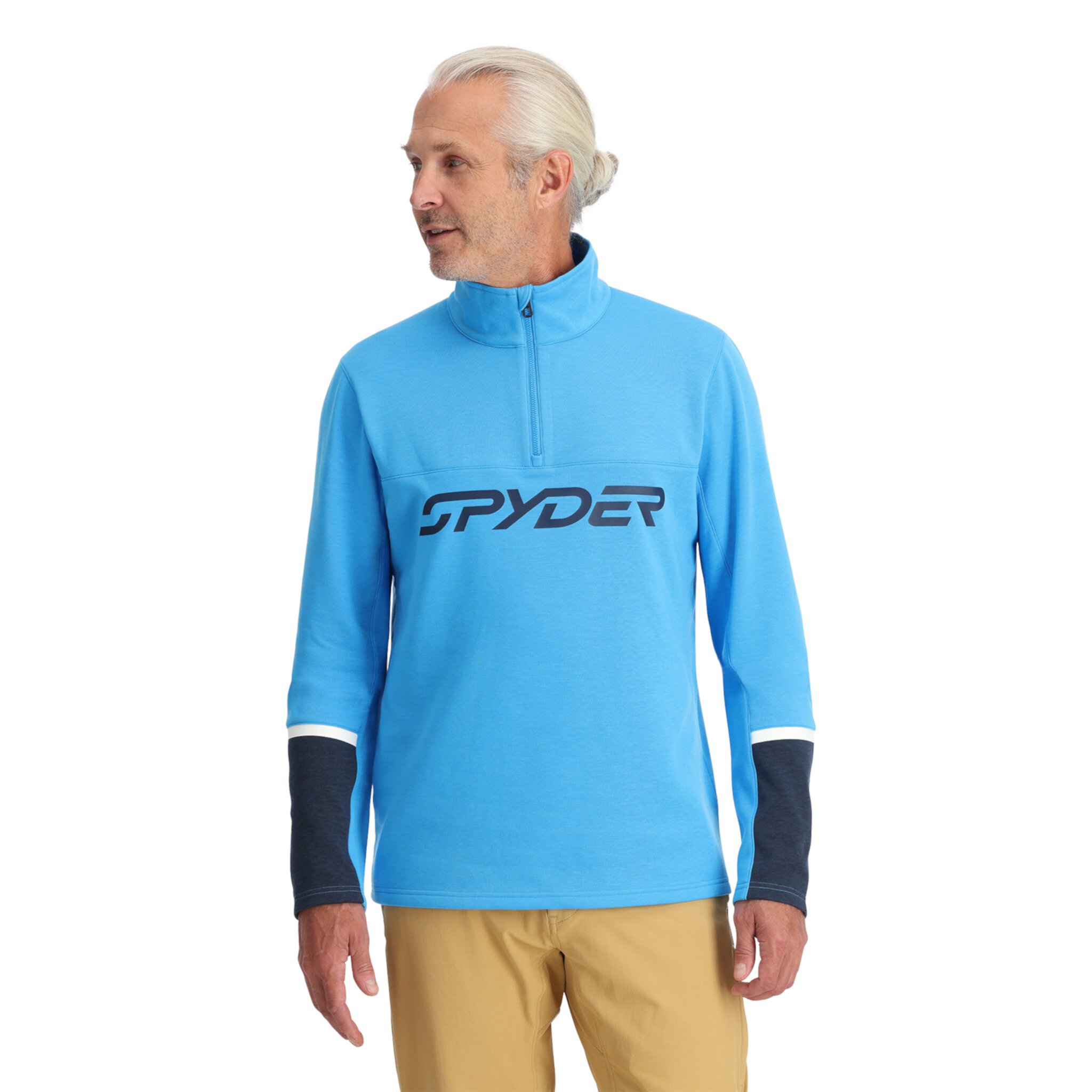 Mens Speed Fleece Half Zip - Aether Blue Spyder